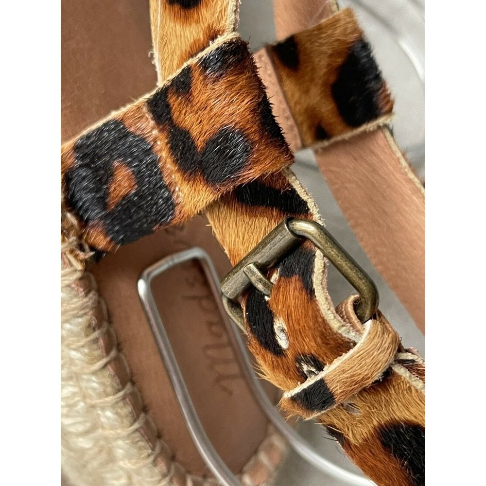 Women’s Sandals Size 8.5 Madewell Espadrille Sandal in Leopard Calf Hair - Picture 9 of 12
